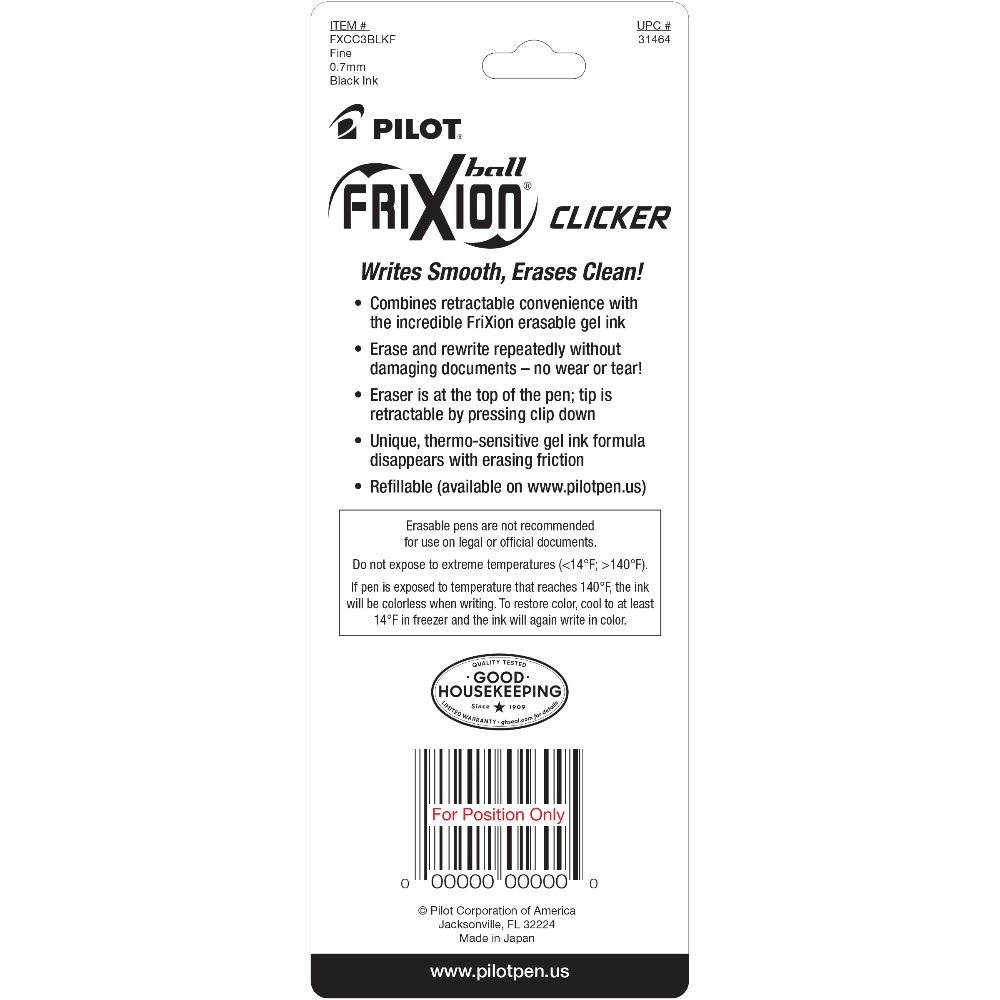 Pilot Frixion Clicker Erasable - Pilot Pen Frixion recension och pris