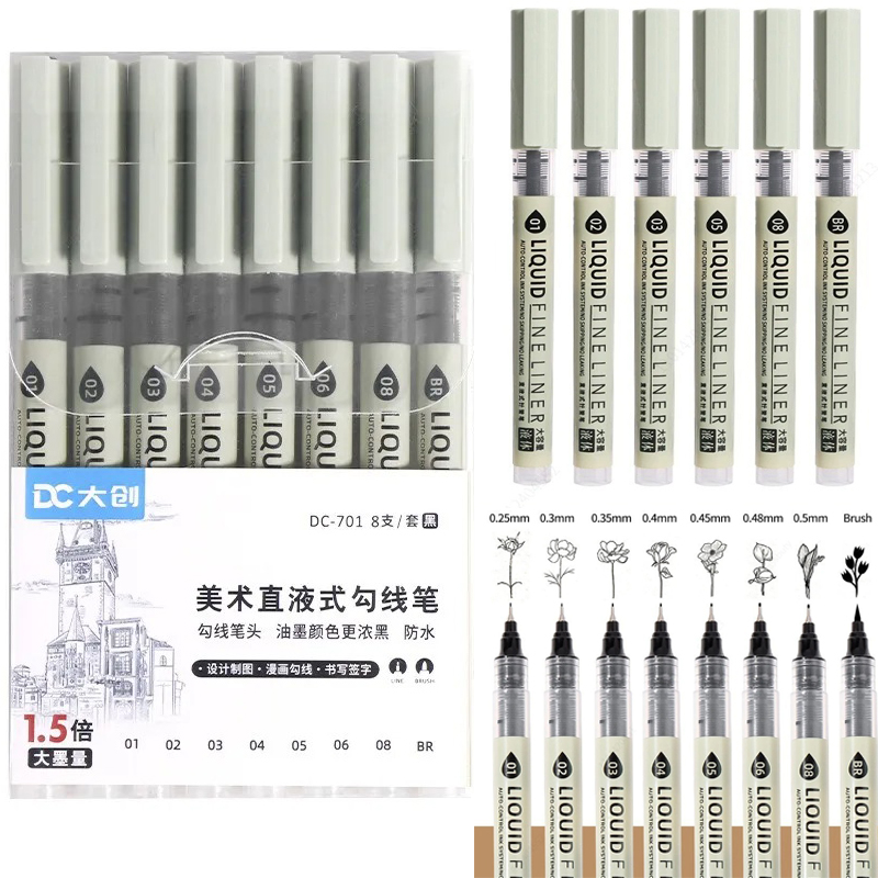 12 Tibs Black Pen Fine Line Sk - Copic Marker Sketch recension och pris