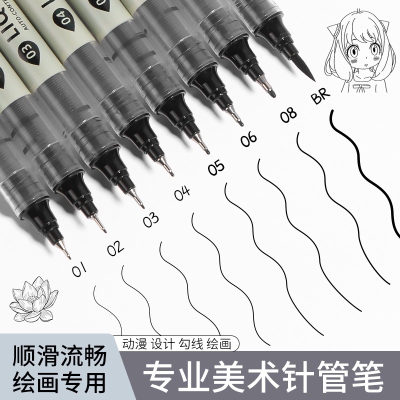 12 Tibs Black Pen Fine Line Sk - Copic Marker Sketch recension och pris