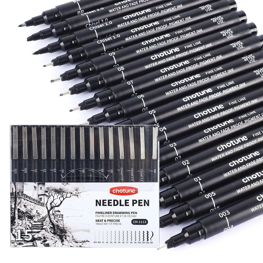 Black Micro Pens,15 Sizes,Wate - Copic Marker Sketch recension och pris