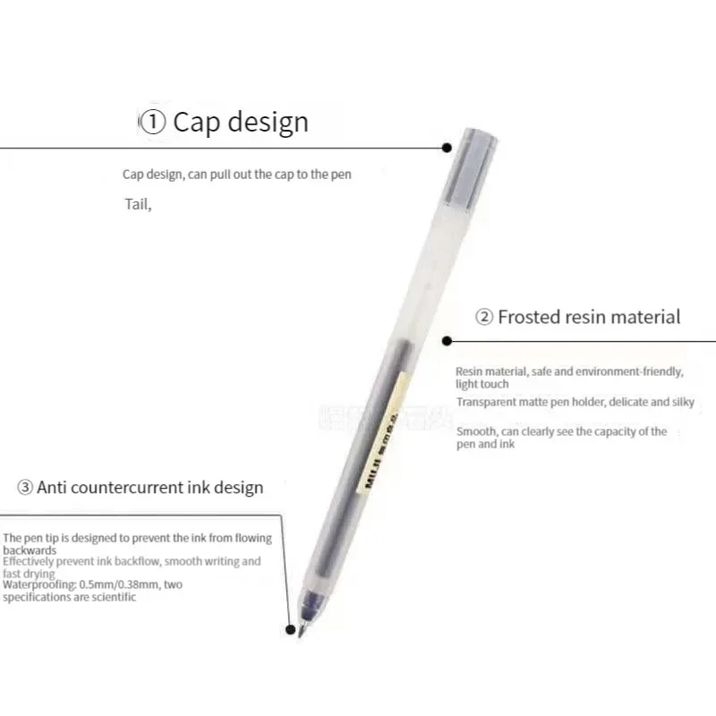 6/8Pcs/Set MUJIs Gel Pen Black - Muji Stationery Gel Pen recension och pris