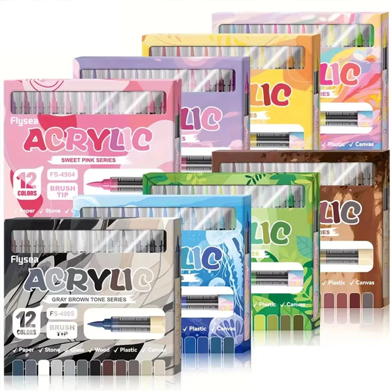 12 Colors Acrylic Markers Soft - Copic Marker Sketch recension och pris